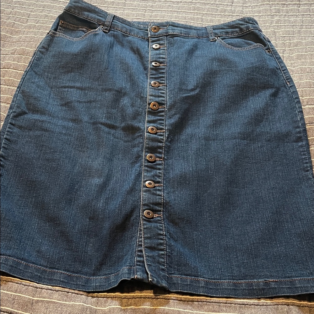 Christopher & Banks Dark Blue A-Line Skirt